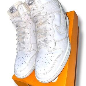 Nike Dunk Sky Hi White Croc Wedge Sneakers Size 8 Hidden Heel